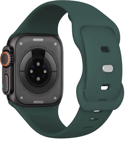 Bandje Geschikt voor Apple Watch Ultra 1, 2, 3 (49 mm) Bandje Siliconen Horloge Band Verstelbaar - Smartwatch Bandje Siliconen - Donkergroen