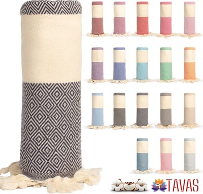 Tavas Hamamdoek Marineblauw Strandlaken %100 Katoen XL Saunalaken 100 x 180 cm Badhanddoek Groot Douchelaken Dames Hotel Handdoek Pestemal Fouta Pareo Yoga Deken Heren