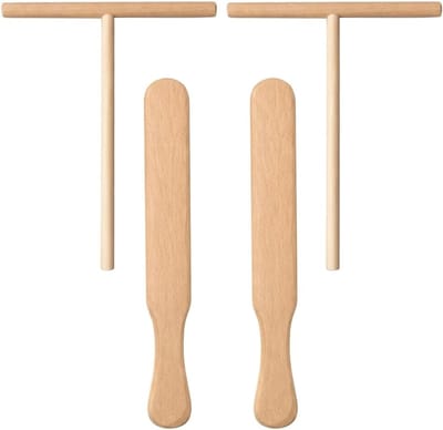 Solidchoice - 4-delige Crepes Divider Set van Beukenhout