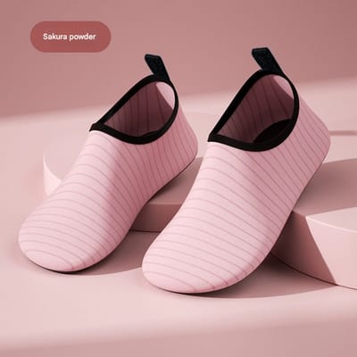 Dunne strepen - Kersenbloesemroze (dikke rubberen zool) Waterschoenen/sokken voor volwassenen (L/38-39) - Smalle waterschoenen - Antislip zwemschoenen - Unisex - Maten 38-39