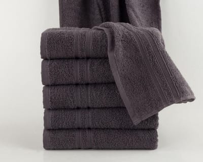 Homéé® Handdoeken FeelGood due Fancy antraciet 50x100cm 100% Katoen badstof set van 6 stuks
