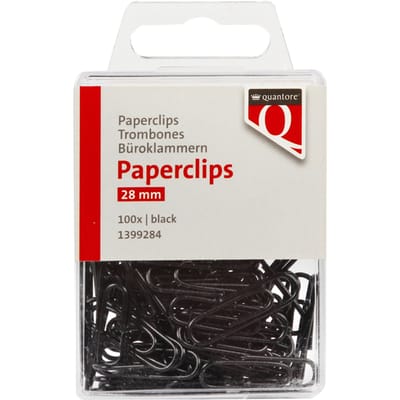 Paperclip Quantore 28mm 100 stuks zwart