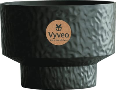 Vyveo - Bloempot Luno - 35x24 - Zwart - Bloempot voor binnen en buiten - Lichtgewicht - Breukbestendig - Vorstbestendig - UV-bestendig