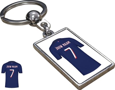 PSG Shirt met Jouw Naam - Seizoen 23/24 - Gepersonaliseerde Sleutelhanger met Jouw Naam en Nummer - Cadeau - Verjaardag - Kerst - Kado - Valentijn - Gepersonaliseerd Cadeau - Voetbal