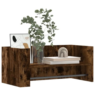 vidaXL - Wandschap - 70,5x35x30,5 - cm - bewerkt - hout - gerookt - eikenkleurig