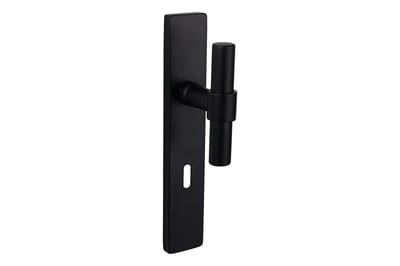 Lavuzo deurkruk Pesaro Zwart met rechthoekig schild SL72 | Per set | Zwart deurbeslag