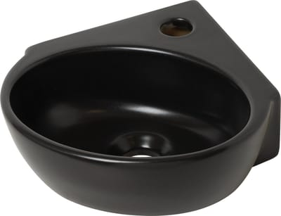 Plieger Corner hoekfontein - 1 kraangat - zonder overloop - mat zwart - 29.5x31.5x9.5cm - keramiek