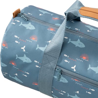 Fresk Kleine weekendtas 20 L - Sporttas voor Kinderen - Reistas - Logeertas Jongens - Blauw - Shark