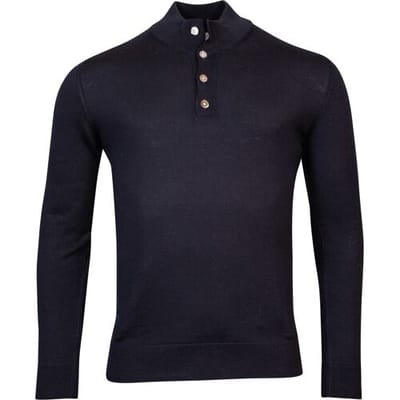 Thomas Maine Trui Buttons Single Knit Merino Navy / male