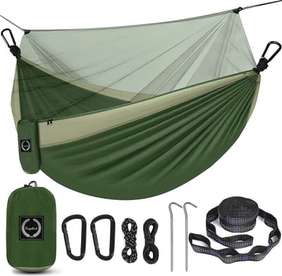 Fuegobird Hangmat - Dubbele en enkele - draagbare hangmat met boomtouwen - lichtgewicht nylon parachute - Hangmatten Camping