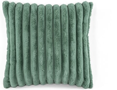 TISECO HOME STUDIO - Kussen (gevuld) - RABBIT STRIPE FUR - 45x45 cm - 100% polyester - Saliegroen