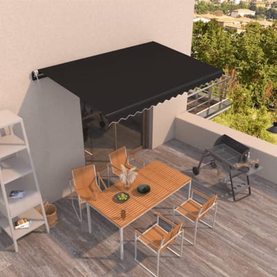 vidaXL - Luifel - automatisch - uittrekbaar - 450x350 - cm - antracietkleurig