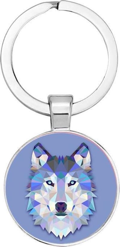 Akyol - Wolf Sleutelhanger - Wolf - Dieren - Dierenvriend - Leuk kado voor iemand die van dieren houd - 2,5 x 2,5 CM