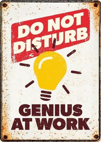 Plenty Gifts Wandbord Genius At Work 21 X 14,8 X 2 Cm Staal