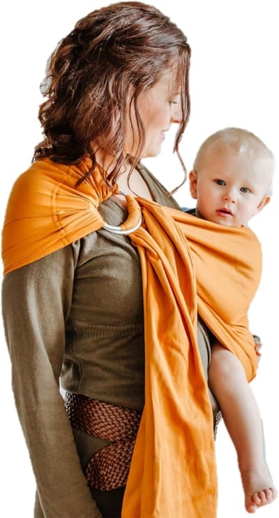 Draagdoek Ringsling - Baby draagzak - Baby dragen - 100% biologisch katoen - 70 cm breed - Oranje