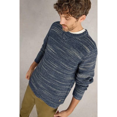 White Stuff Combe Spacedye Jumper Blue Multi Maat: S | Sweaters Outlet | Heren | Blauw