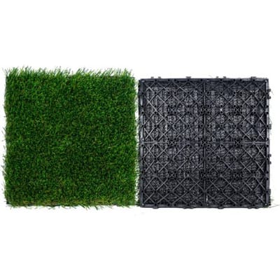 VEVOR Kunstgras Tegelset voor In elkaar grijpend Gazon 18-delige Set 31x31cm Kunstgras Zelfdrainerende Mat Vloerdecoratie Pad Perfect voor Multifunctionele Binnen-/Buitenhondenmatten