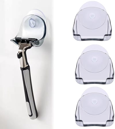 Dailygoody - Scheermeszuignappen - Wandhouder voor Scheerapparaat - Grijs - Douche Scheerapparaat Houder - Geschikt voor Badkamer - 3 Stuks
