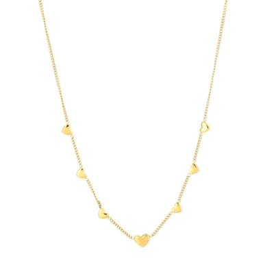 Bijoutheek Collier Kleine Hartjes Goudkleurig