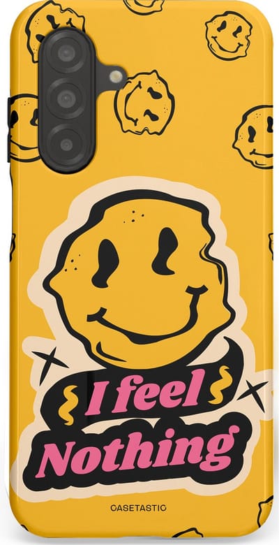 Casetastic hoesje geschikt voor Samsung Galaxy A26 - Dubbellaagse bescherming - Alles is niks - Fashion Case - Okergeel Zwart Zand