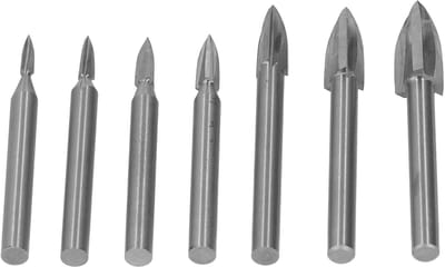 Allecto - Gereedschap voor houtsnijwerk - Graveerboor set - 7 stuks - 6 mm schacht - Houtsnij gereedschap - Geschikt voor acryl - Verschillende kop...