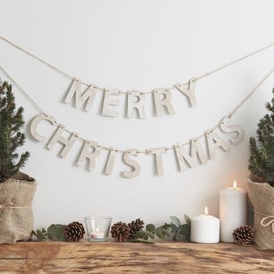 Ginger Ray - Rustic Christmas - Houten MERRY CHRISTMAS slinger
