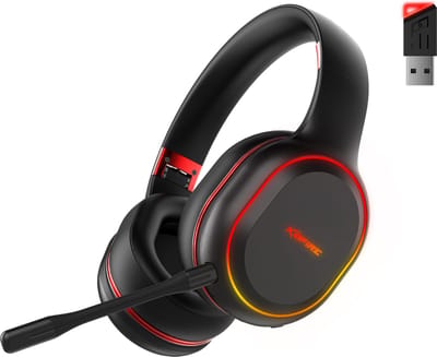 Kofire UG-05 draadloze gaming headset met microfoon – in en uitplugbare micro – compatibel met elk apparaat – zwart-rood - PS4/PS5