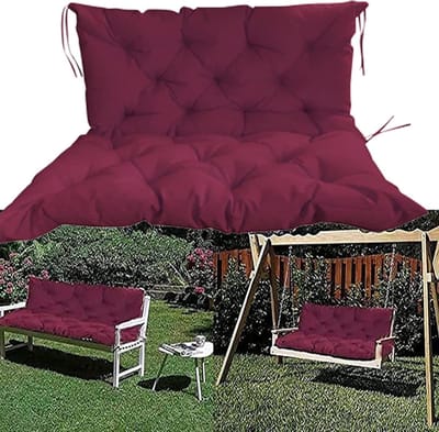 Tuinkussen met Rugleuning - Bankkussen Buiten - Comfortabel Zitten - 10 cm Dikke Vulling - 100x100x10 cm - Geel