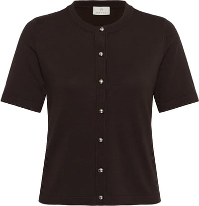 Kaffe KAlizza Contrast Cardigan Dames Trui - Coffee Bean