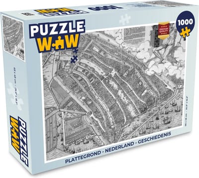 Puzzel Plattegrond - Nederland - Geschiedenis - Legpuzzel - Puzzel 1000 stukjes volwassenen - Stadskaart