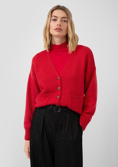 Cardigan met metalen knopen en opgestikte zakken dames s.Oliver