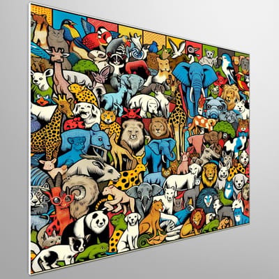 Pop art dieren schilderij | Beestachtig mooie Pop Art creaties van dieren Pop | Kunst - 100x100 centimeter op Forex | Foto op Forex