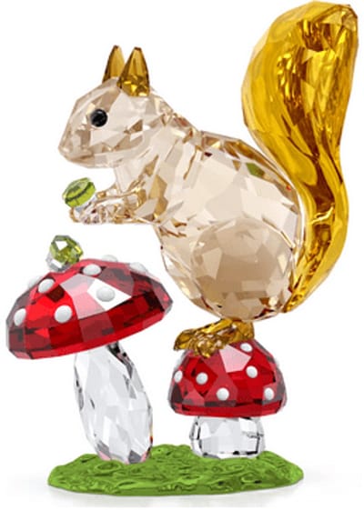 Swarovski beeldjes eekhoorn en paddestoelen 5684343 | Swarovski kristal figuur, model 5684343, decoratieve beeldje stijl