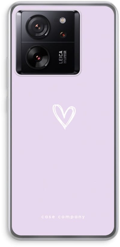 Case Company® - Hoesje geschikt voor Xiaomi 13T Pro hoesje - Klein hartje paars - Soft Cover Telefoonhoesje - Bescherming aan alle Kanten en Schermrand