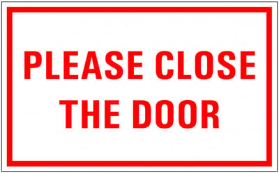 Please close the door sticker 200 x 125 mm