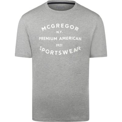 McGregor T- Shirt Premium Medium Grey Melange Size: S | Printed T-Shirts Outlet | Heren | Grijs