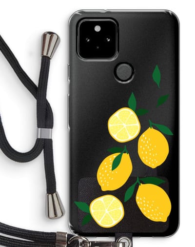 Case Company® - Hoesje met koord geschikt voor Google Pixel 5 hoesje met Koord - You're my lemon - Telefoonhoesje met Zwart Koord - Bescherming aan alle Kanten en Over de Schermrand