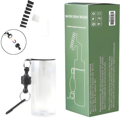 Stripe golfborstel met waterreservoir, pomp en magneet, club cleaner