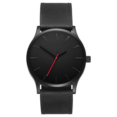 Luxe Herenhorloge - Zwarte Band - Zwarte Wijzerplaat