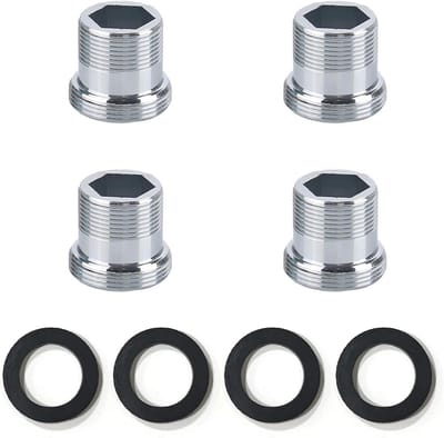 Allecto Plus - 4 stuks Schroefdraadadapters voor Kraan Instelling - Metaal - Aansluiten - Rubberen Afdichting - M18 en M22 Buitendraad