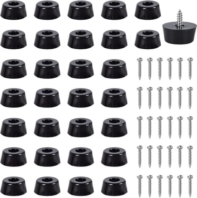30 Stuks Rubber Meubel Voeten Bumpers met Schroeven – Antislip Pads voor Meubels