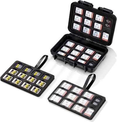 Waterdichte kaarthouder IP67 bescherming voor 33 SD en 90 Micro SD kaarten - Compacte camera opbergdoos voor fotografische accessoires