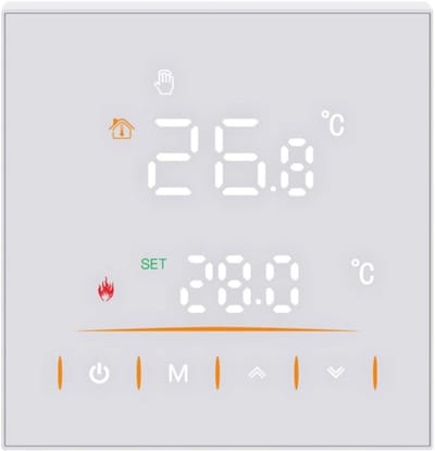 Slimme Thermostaat - Wifi Regelaar - Comfort Verwarmen - Intelligente Groepsbesturing - 15 mm Dun - Wit