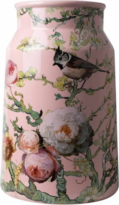 Melkbus vaas Bosvogels - Roze - Keramiek - 30 cm