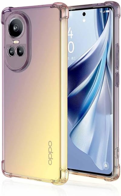 Geschikt voor OPPO Reno 10 / OPPO Reno 10 Pro 5G - Schokbestendig - bumper hoesje - Zwart / Goud