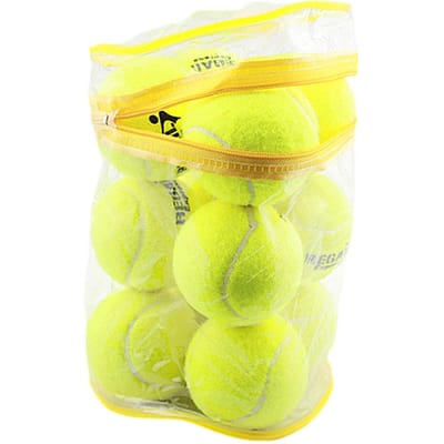 Lot de 12 balles de tennis pressurisées et durables, à rebond élevé, pour entraînement et tennis pour débutants. Accessoires de tennis yellow