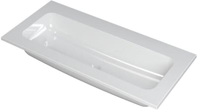 INK Faktor Wastafel Polystone Centraal Zonder Kraangat - 1000x450x15 mm - Glans Wit