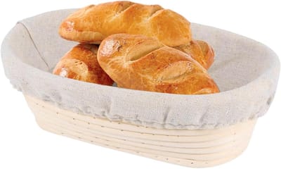 Rijsmand Brood - Deegkom Banneton - Zuurdesem Bakken - Handgemaakt Rotan - Ovaal - Natuurlijk