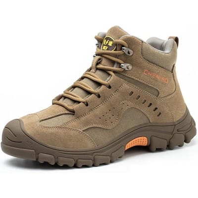 Veiligheidsschoenen Heren Voor Werklaarzen Anti-Smash Plastic Neus Geïsoleerde Schoenen 6KV Veiligheidslaarzen Heren Werkschoenen Anti-Broei Lasserlaars 44 beige