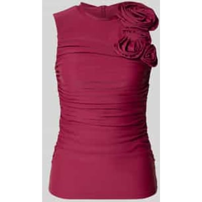 slim fit blouse met bloemige garnering model 'Orchida'